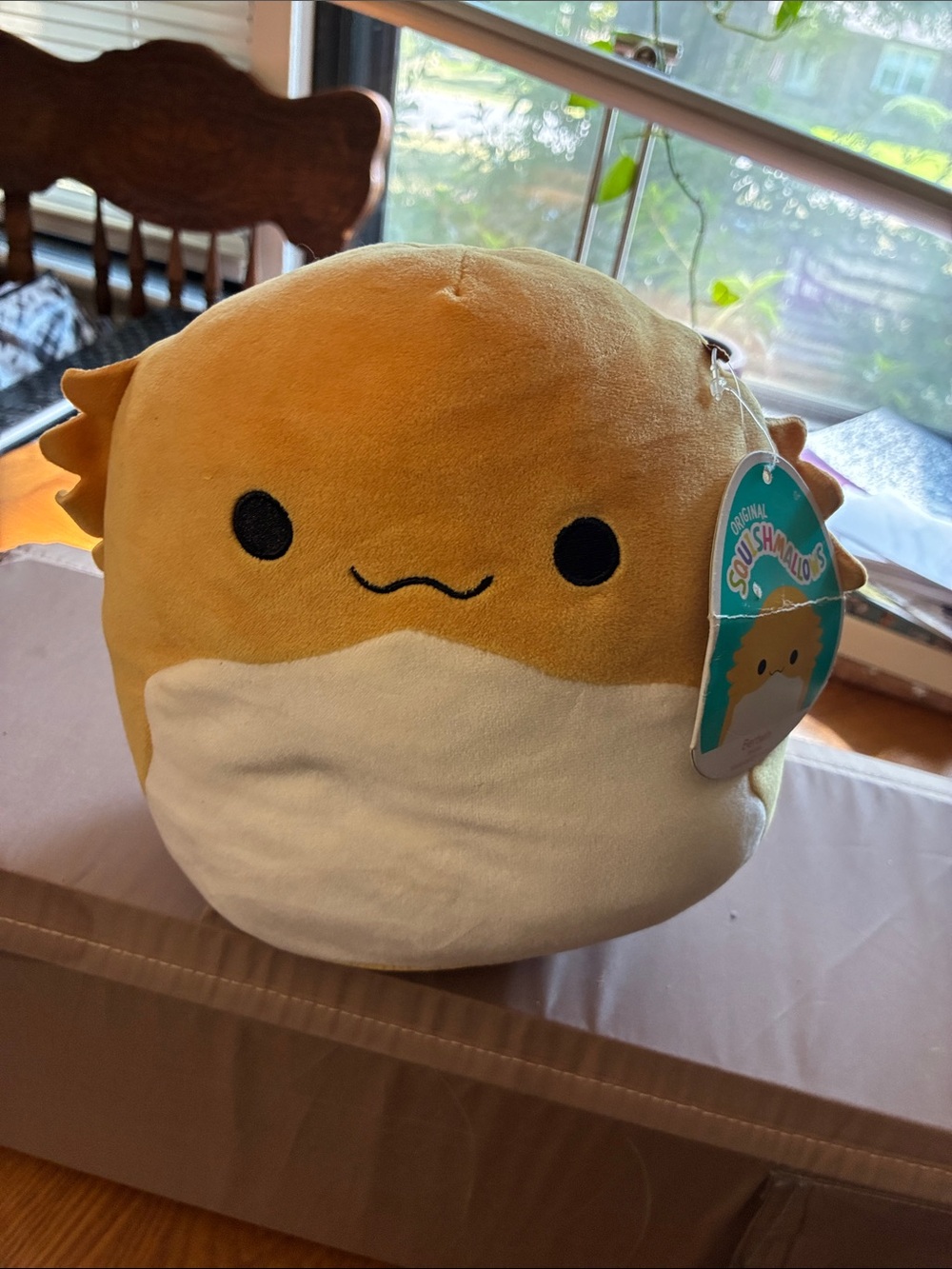 Squishmallows Plush Axolotl - Yellow and Cream